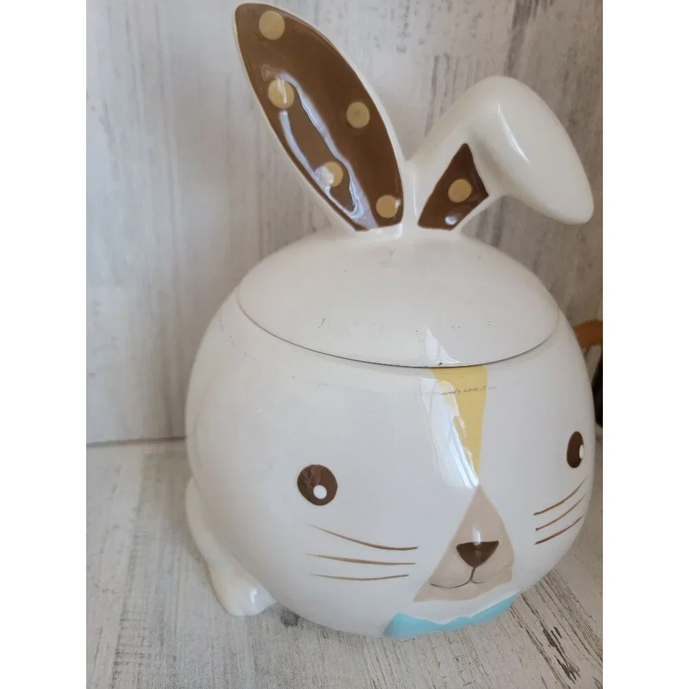 target Easter bunny cookie jar‎ bowtie spring home decor